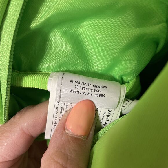 Vintage Puma Oversize Hand Bag Green Neon Polyester Neoprene Y2K - Picture 14 of 14